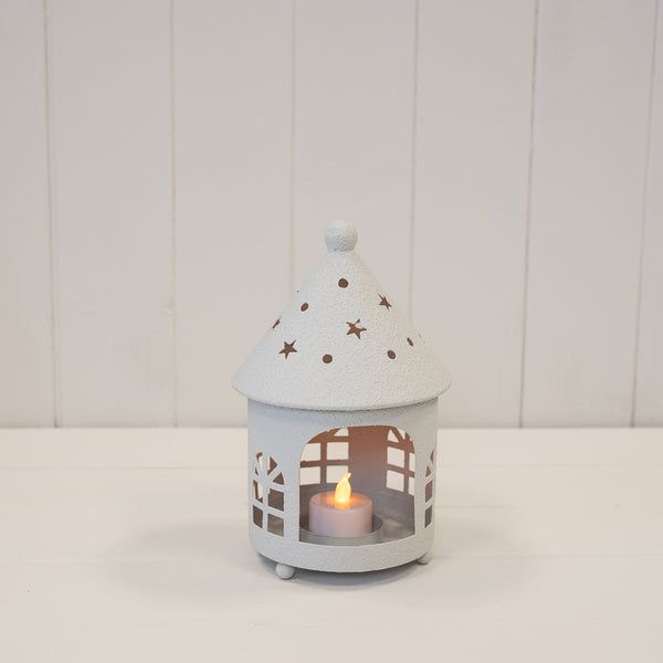 Off White Rounded Tealight House Small