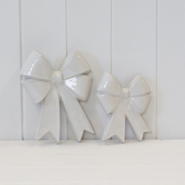 Large Ceramic Double Bow Decor