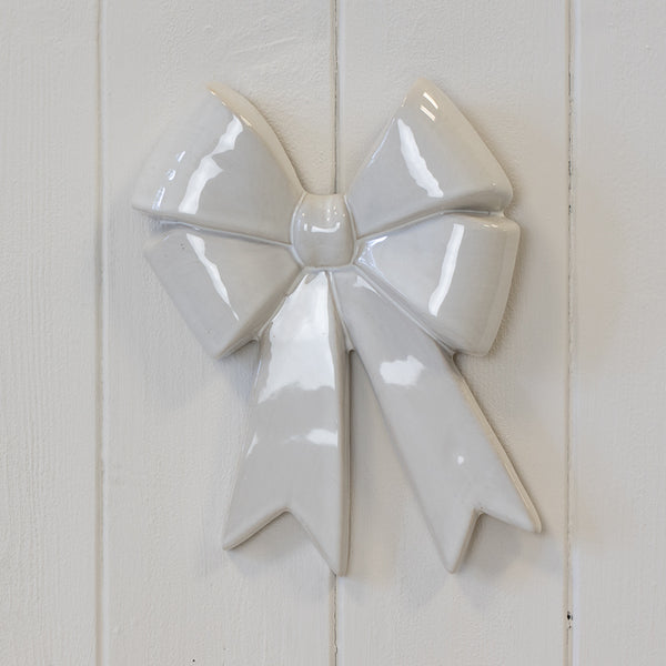 Large Ceramic Double Bow Decor
