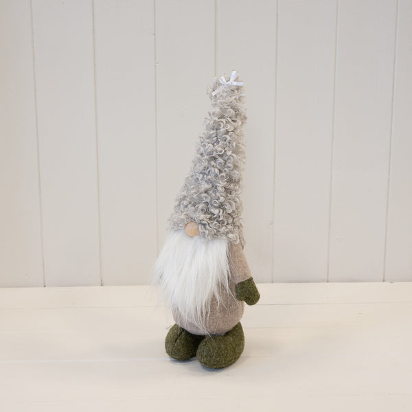 Green and beige gonk with tall pointed hat and long beard