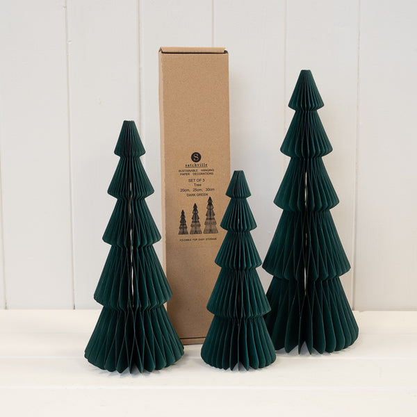Set of 3 Green Standing Trees