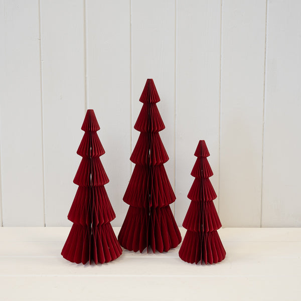 Set of 3 Red Standing Trees