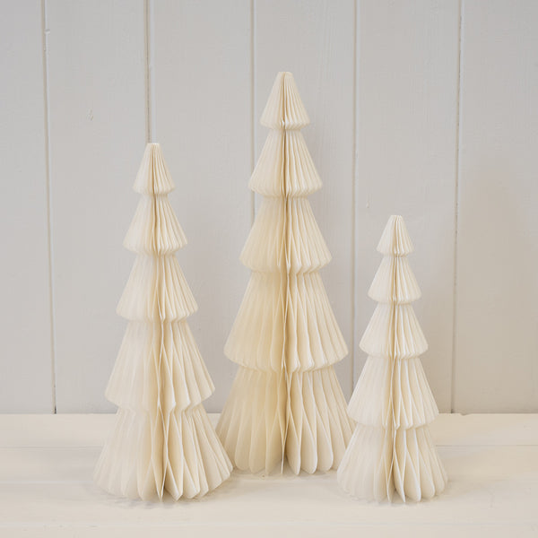 Set of 3 White Standing Trees