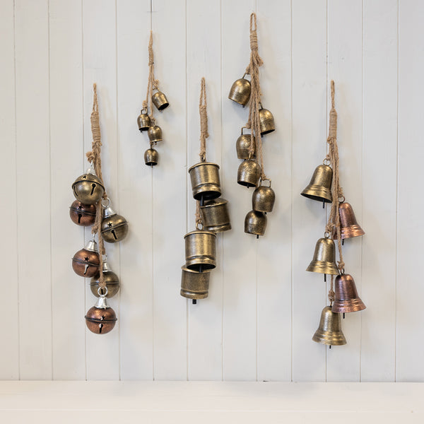 Gold &amp; Copper 5-Bell Hanging Garland