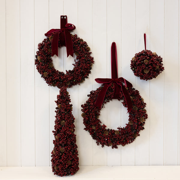 Luxury Tree Burgundy Berry with Mini Pinecone