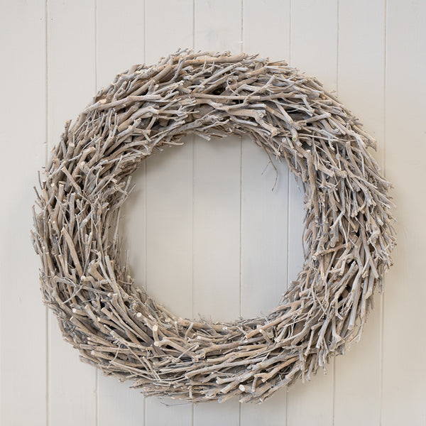 Whitewashed Root Branch Wreath 62cm