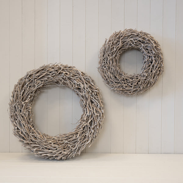 Rroot Branch Wreath Whitewash 62cm