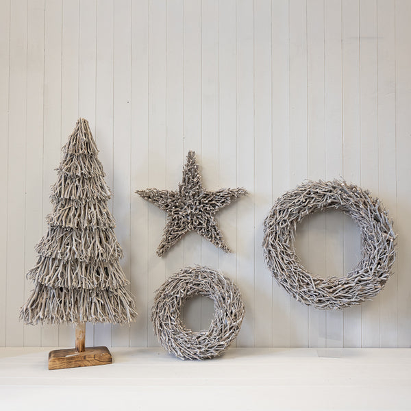 Root Branch Wreath Whitewash 45cm
