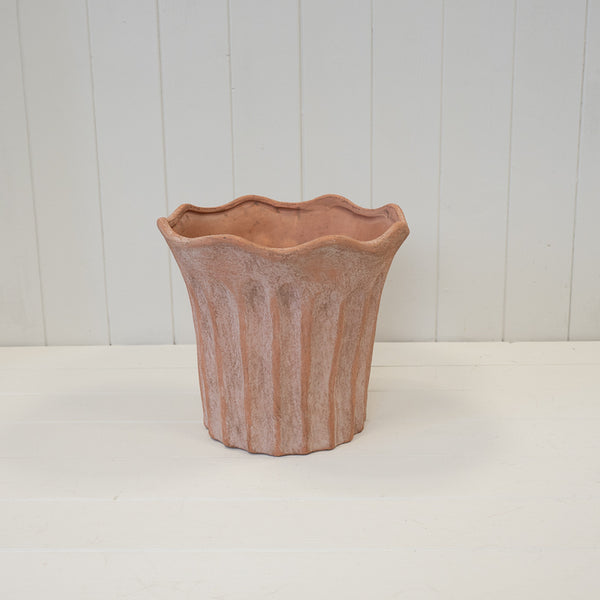 Terracotta Fluted Stoneware Pot