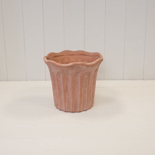 Terracotta Fluted Stoneware Pot