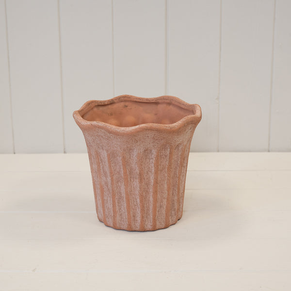 Terracotta Fluted Stoneware Pot