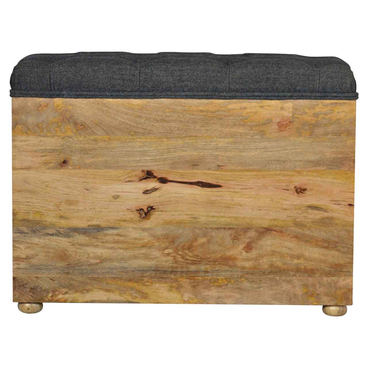 Black Tweed 1 Drawer Bench - Smiddy Furniture