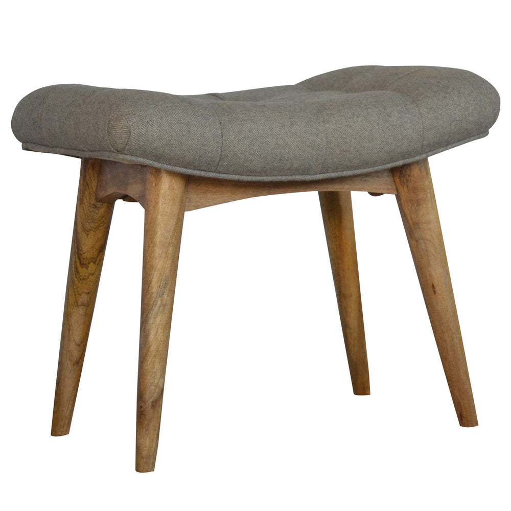 Curved Grey Tweed Bench-Smiddy Furniture