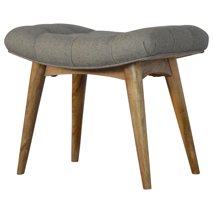 Curved Grey Tweed Bench-Smiddy Furniture