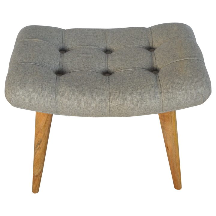 Curved Grey Tweed Bench-Smiddy Furniture