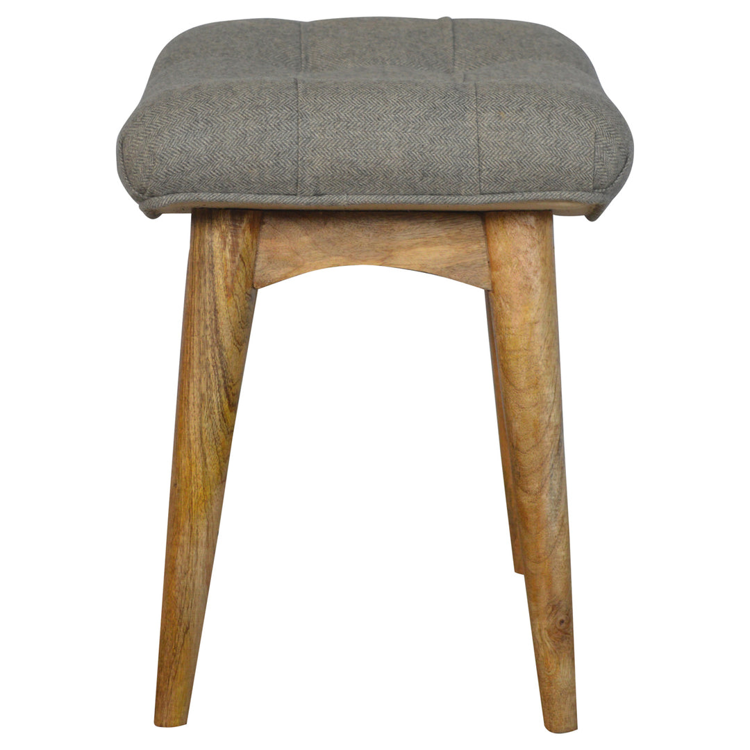 Curved Grey Tweed Bench-Smiddy Furniture