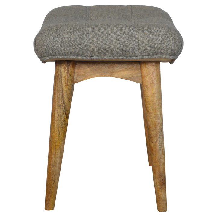 Curved Grey Tweed Bench-Smiddy Furniture