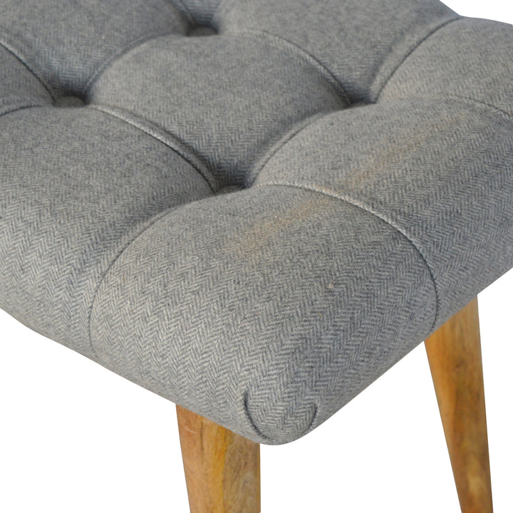 Curved Grey Tweed Bench-Smiddy Furniture