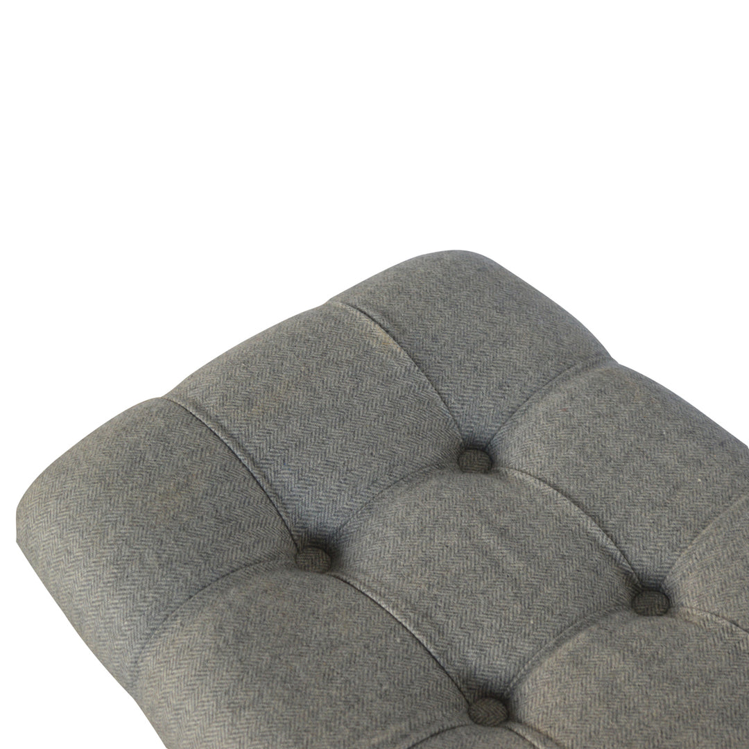 Curved Grey Tweed Bench-Smiddy Furniture