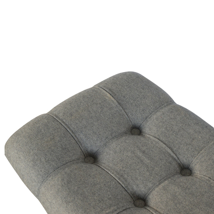 Curved Grey Tweed Bench-Smiddy Furniture