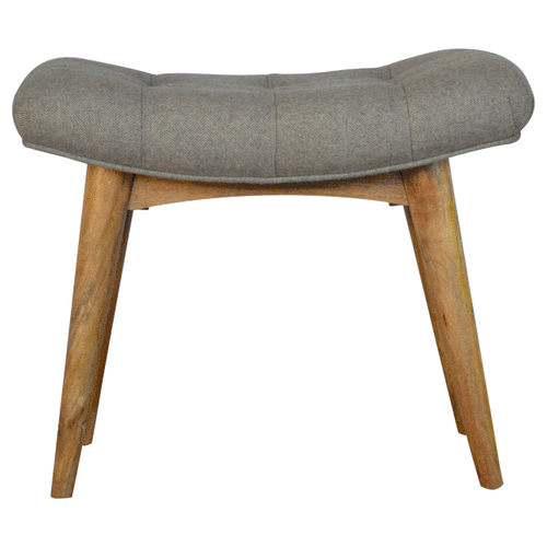 Curved Grey Tweed Bench-Smiddy Furniture