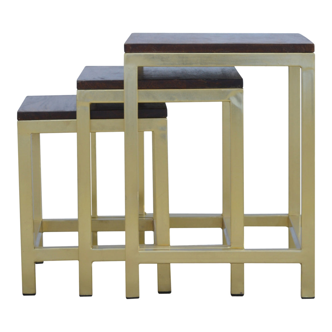 Chunky Gold Stool Set of 3 - Smiddy Furniture