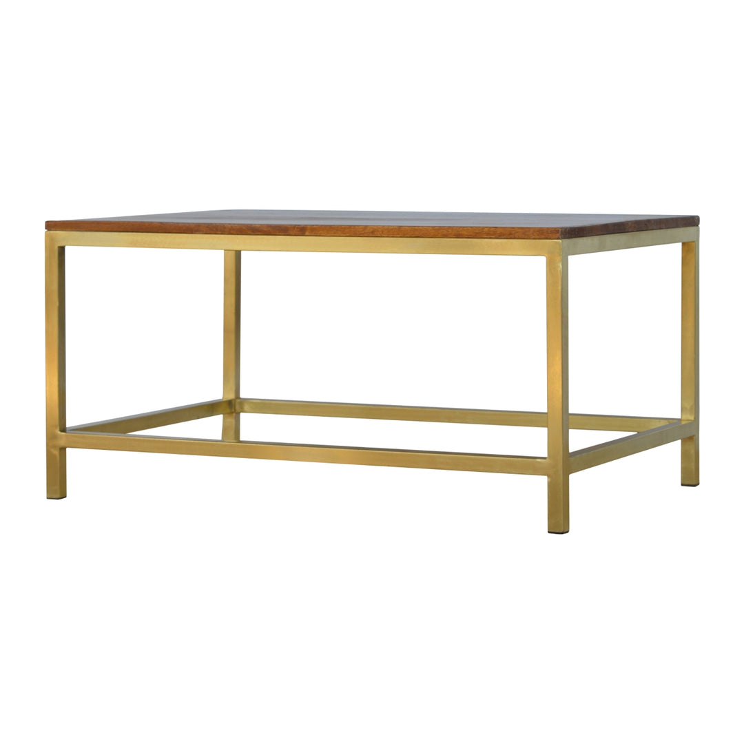 Rectangle Gold Coffee Table - Smiddy Furniture
