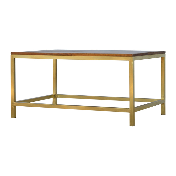 Rectangle Gold Coffee Table - Smiddy Furniture