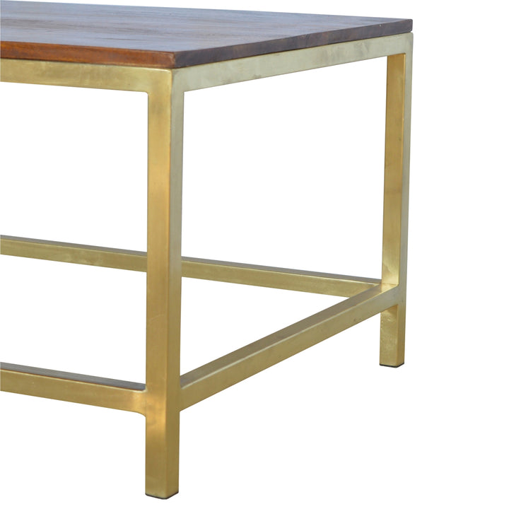 Rectangle Gold Coffee Table - Smiddy Furniture