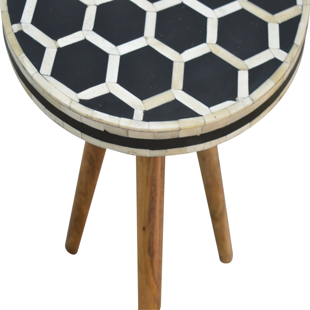 Bone Inlay Tripod Stool - Smiddy Furniture