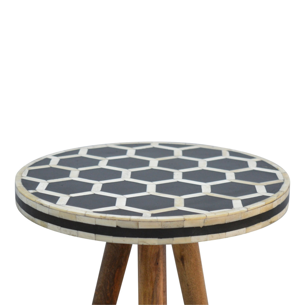 Bone Inlay Tripod Stool - Smiddy Furniture