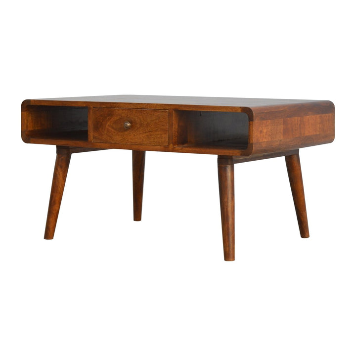 Curved Chestnut Coffee Table-Smiddy Furniture