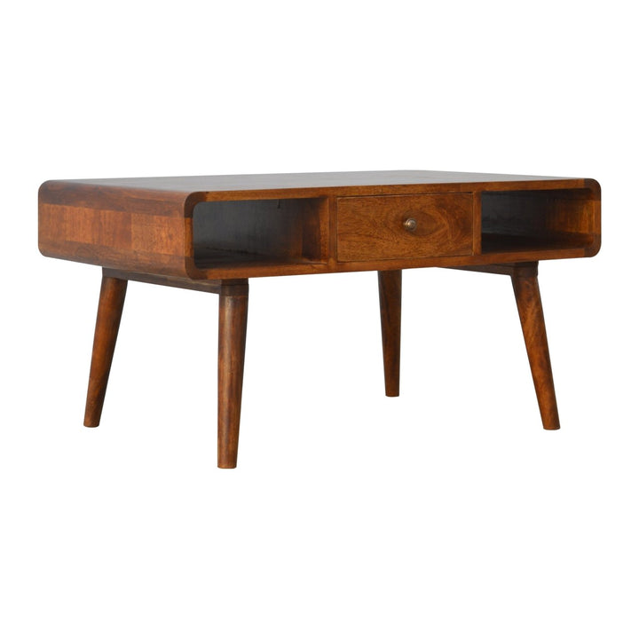 Curved Chestnut Coffee Table-Smiddy Furniture