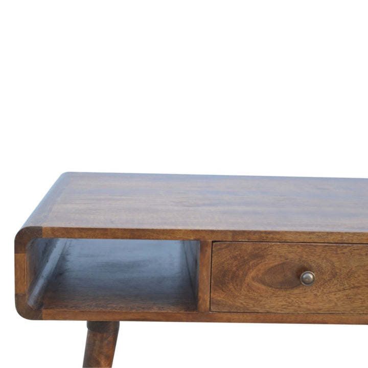 Curved Chestnut Coffee Table-Smiddy Furniture