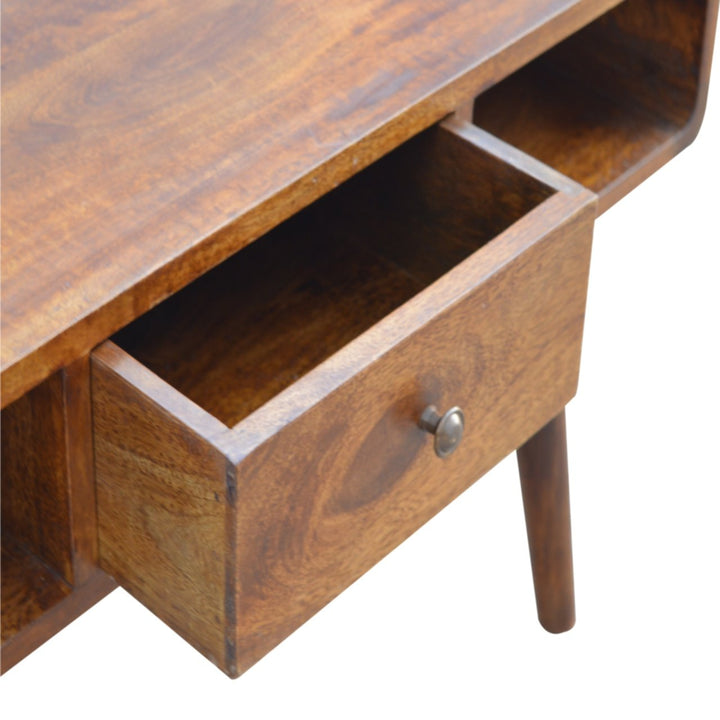 Curved Chestnut Coffee Table-Smiddy Furniture