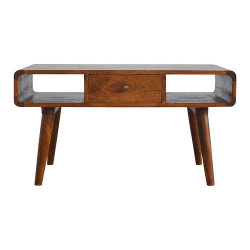 Curved Chestnut Coffee Table-Smiddy Furniture