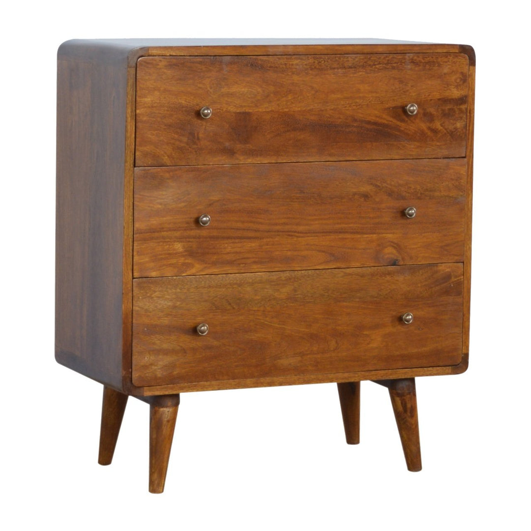 Curved Chestnut Chest - Smiddy Furniture