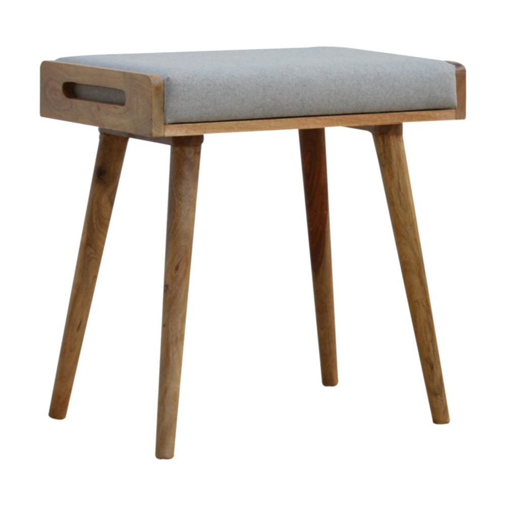 Grey Tweed Tray Style Footstool-Smiddy Furniture