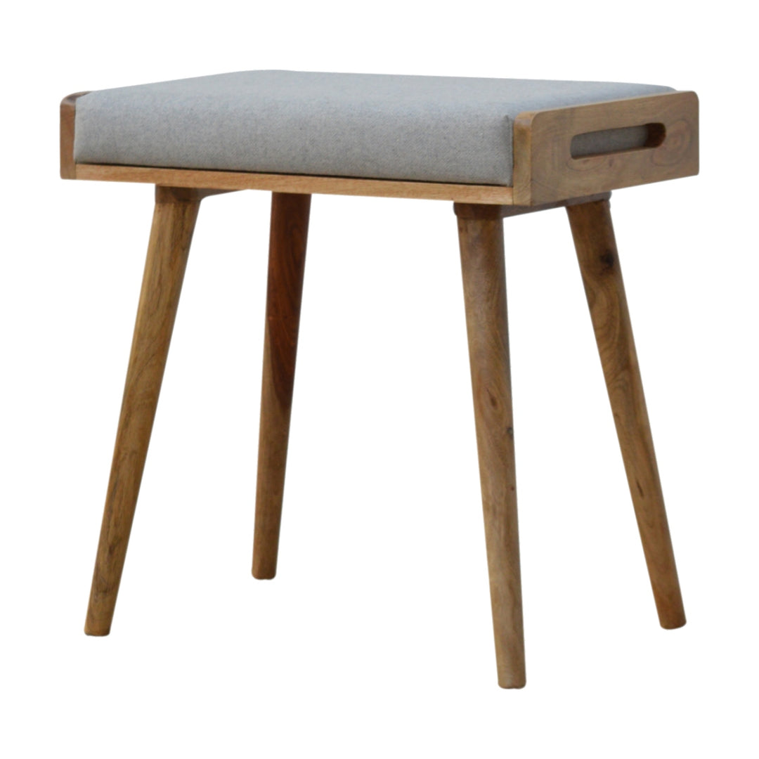 Grey Tweed Tray Style Footstool-Smiddy Furniture
