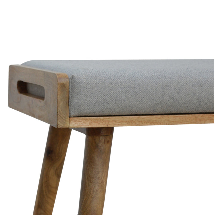 Grey Tweed Tray Style Footstool-Smiddy Furniture
