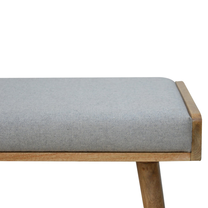 Grey Tweed Tray Style Footstool-Smiddy Furniture