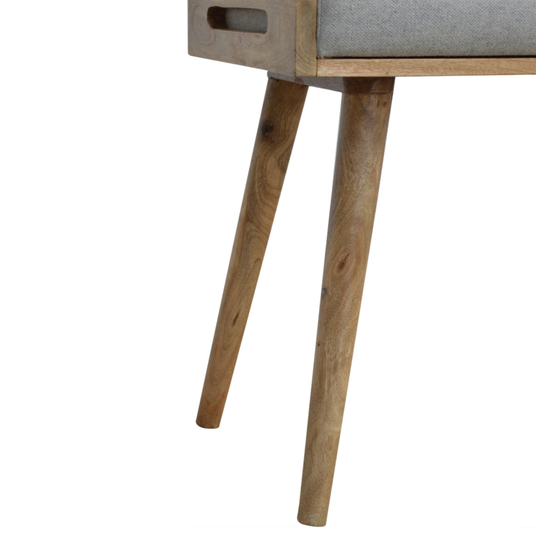 Grey Tweed Tray Style Footstool-Smiddy Furniture