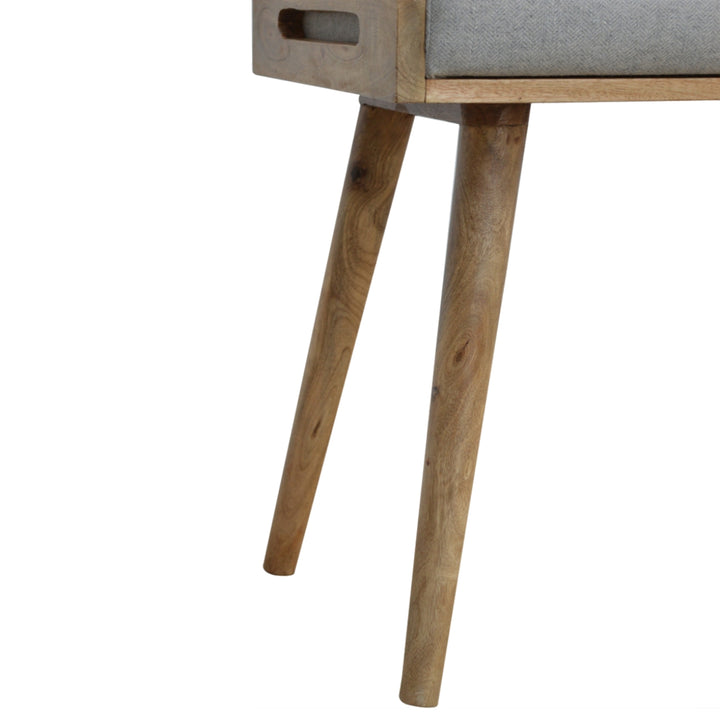 Grey Tweed Tray Style Footstool-Smiddy Furniture