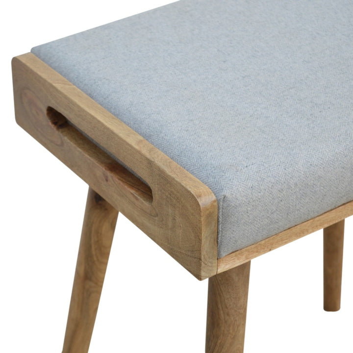 Grey Tweed Tray Style Footstool-Smiddy Furniture