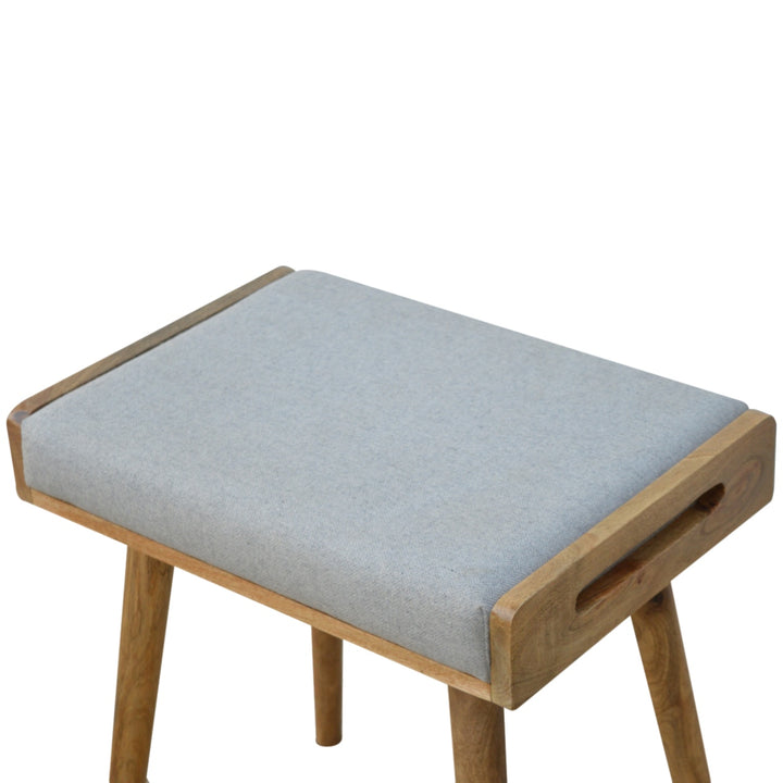 Grey Tweed Tray Style Footstool-Smiddy Furniture