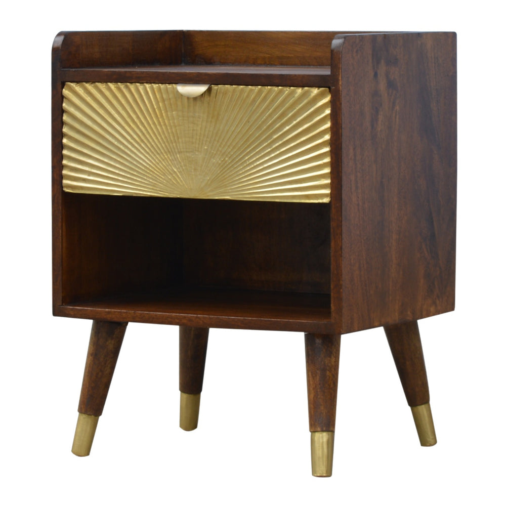 Manila Gold One Drawer Bedside-Smiddy Furniture