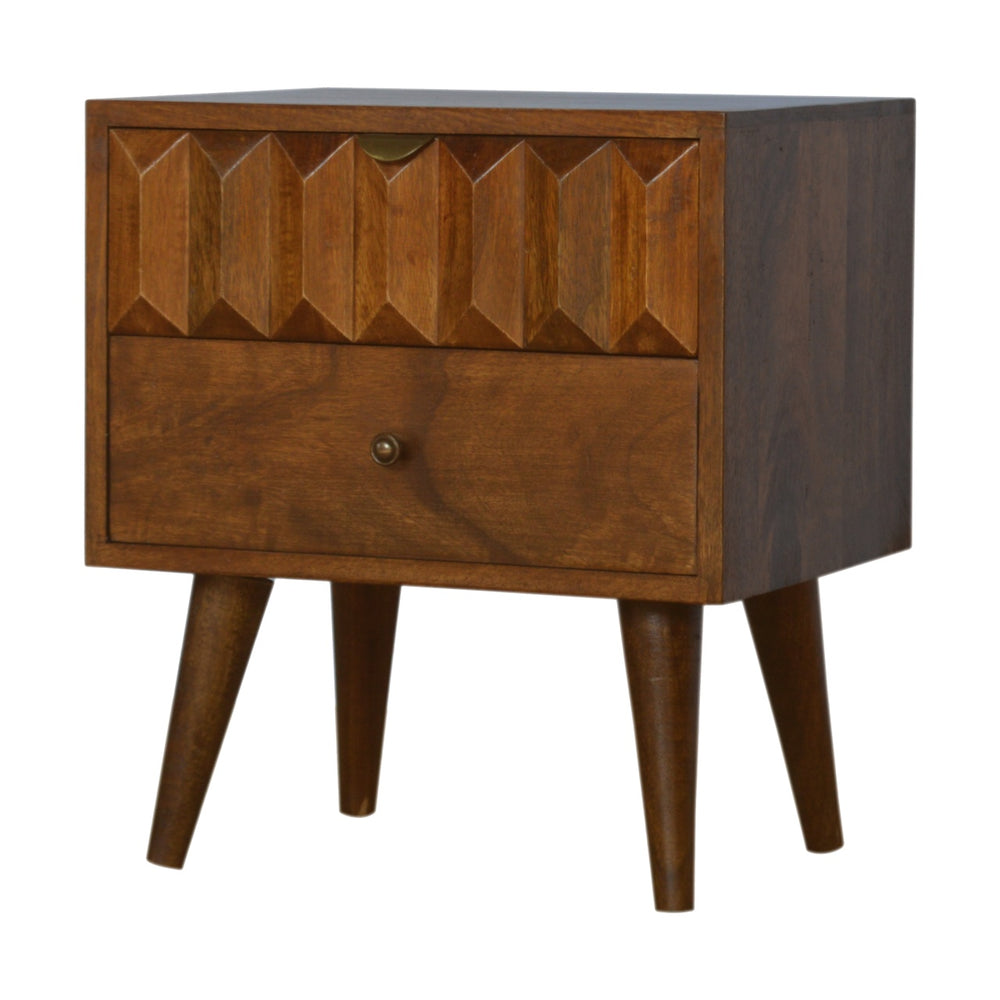 Chestnut Prism Bedside - Smiddy Furniture