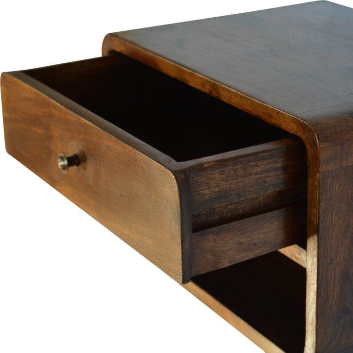 Chestnut Curve Floating Bedside - Smiddy Furniture