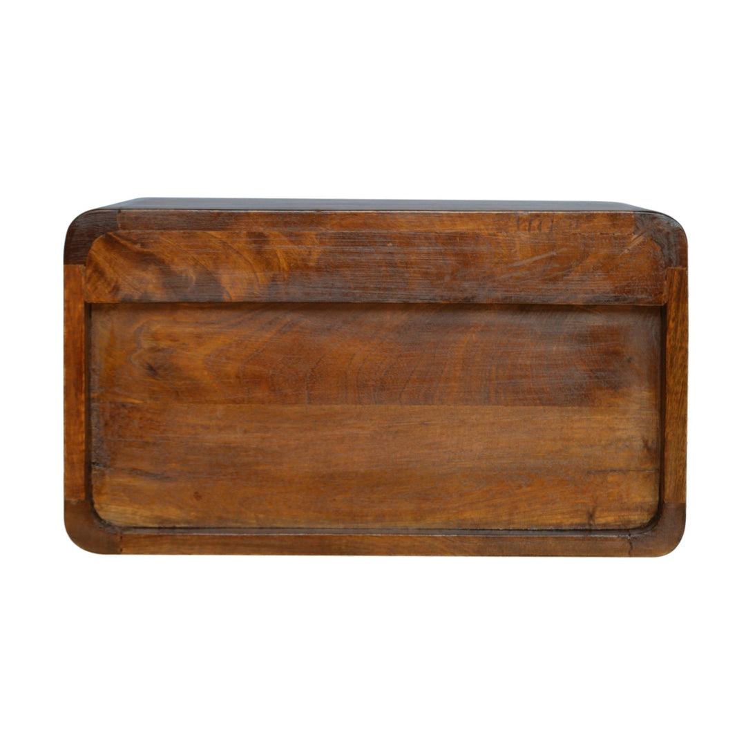 Chestnut Curve Floating Bedside - Smiddy Furniture