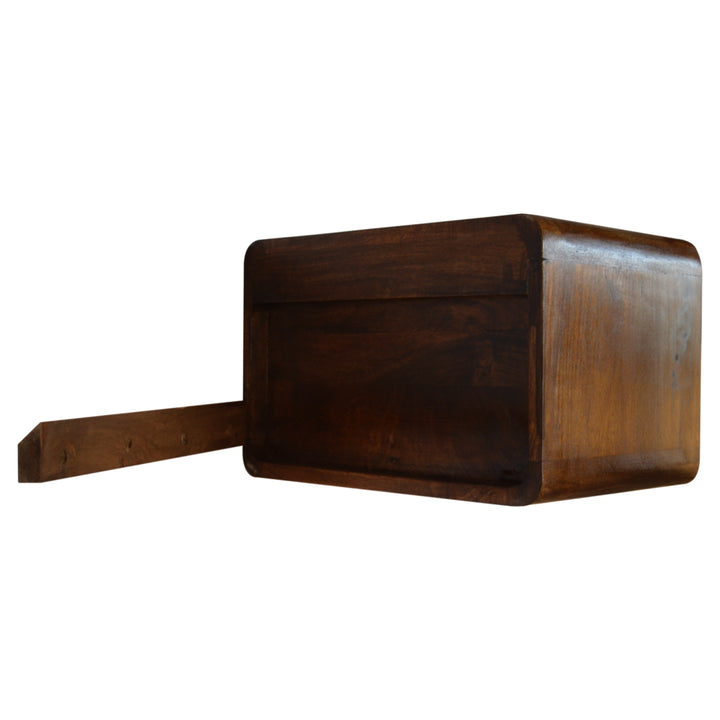 Chestnut Curve Floating Bedside - Smiddy Furniture
